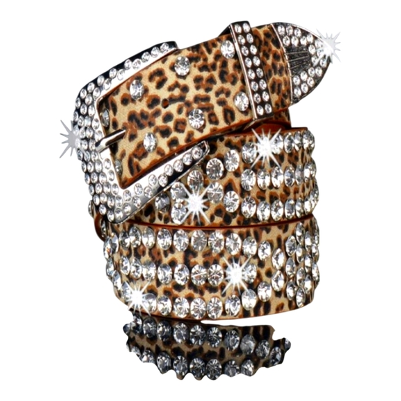Amazon Accessories - Amazon Brown and Silver Rhinestone Belt